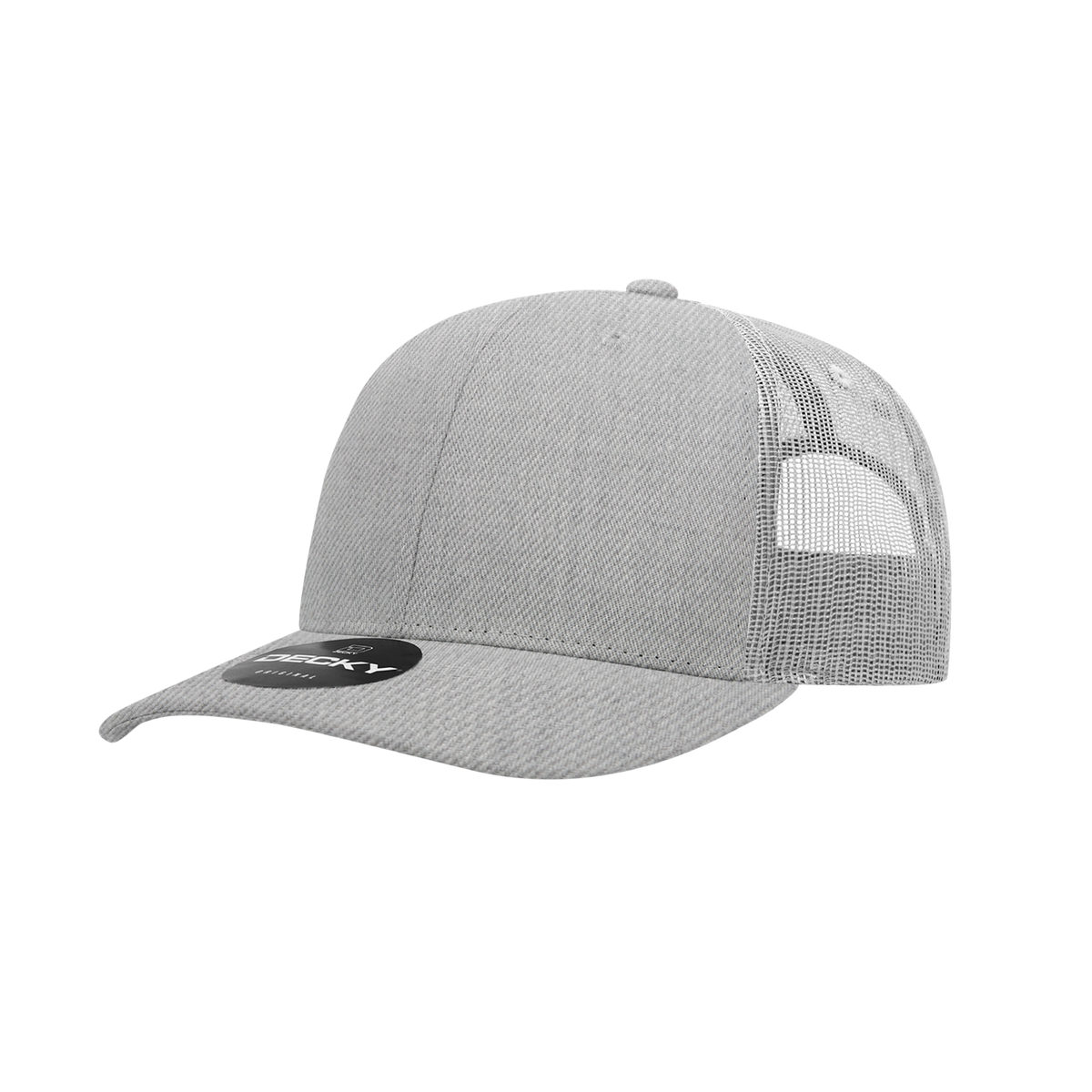 Decky 6021 6 Panel Mid Profile Classic Trucker - Heather  Grey/L.Grey