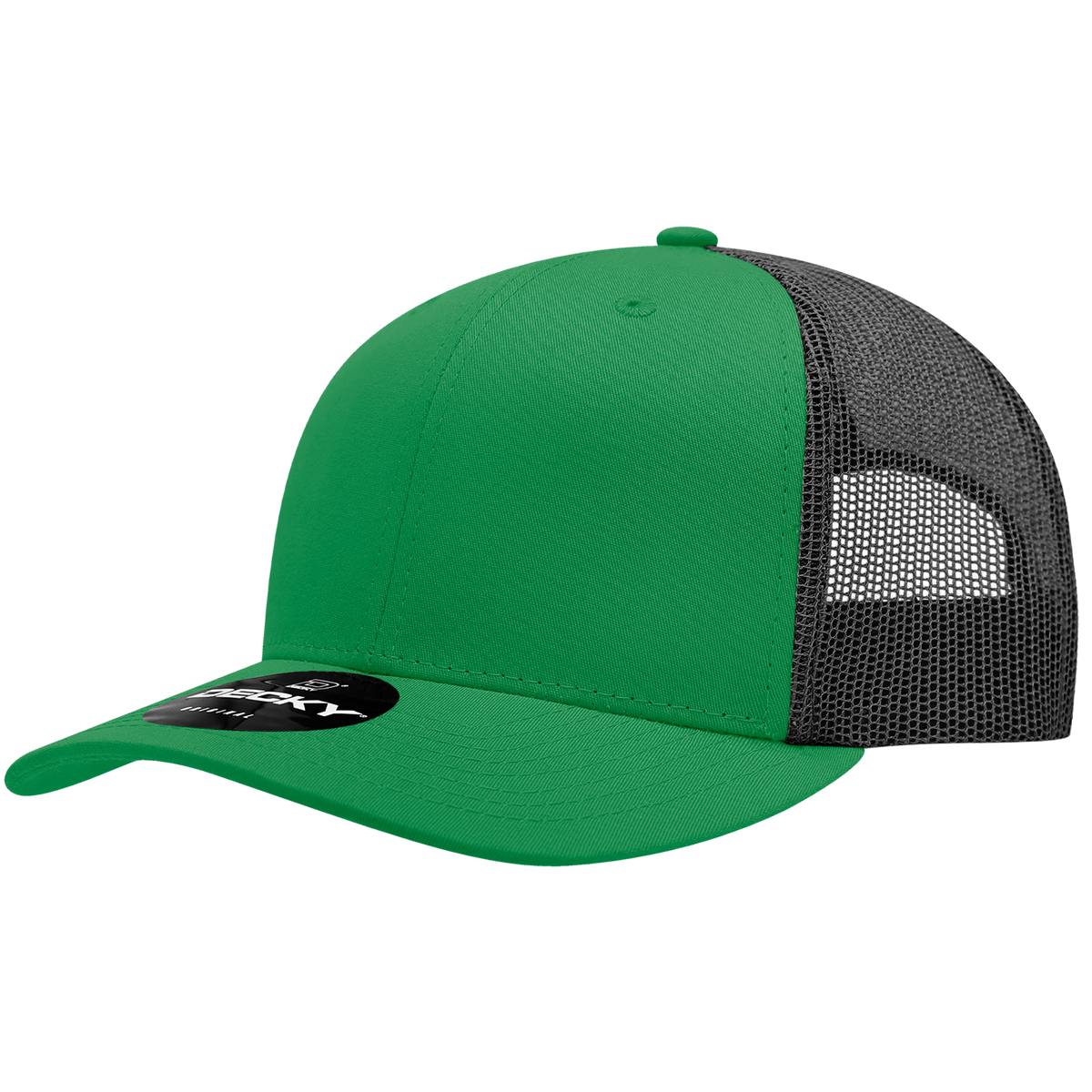 Decky 6021 6 Panel Mid Profile Classic Trucker - KEL/BLK
