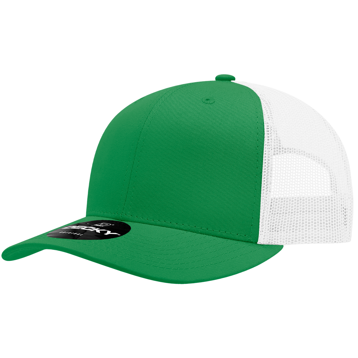 Decky 6021 6 Panel Mid Profile Classic Trucker - KEL/WHT