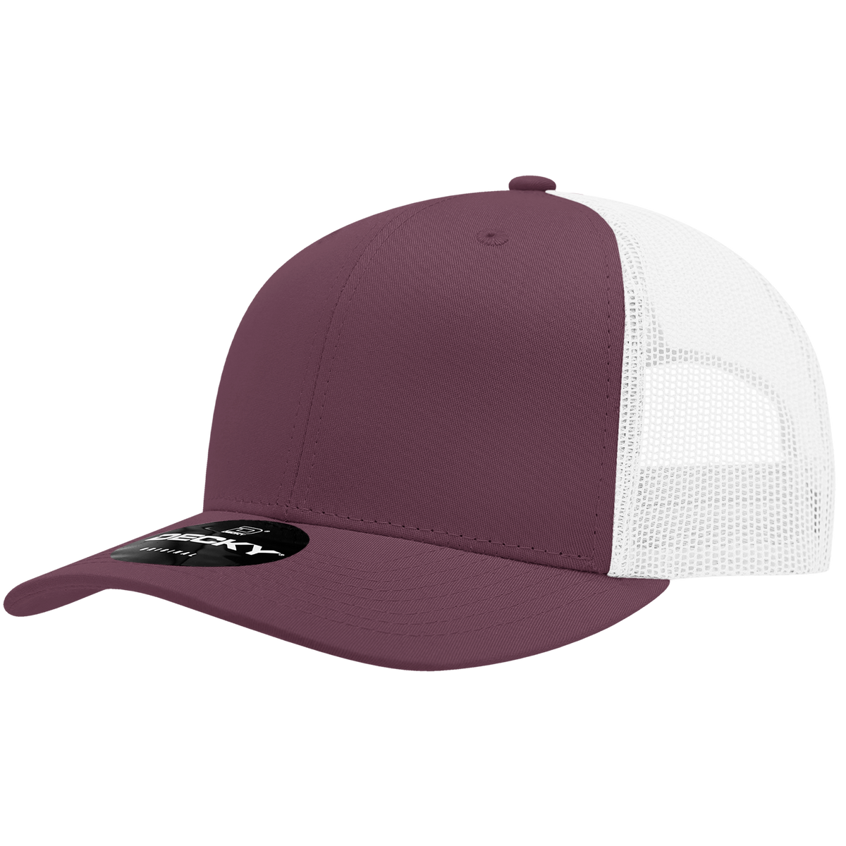 Decky 6021 6 Panel Mid Profile Classic Trucker - MAR/WHT