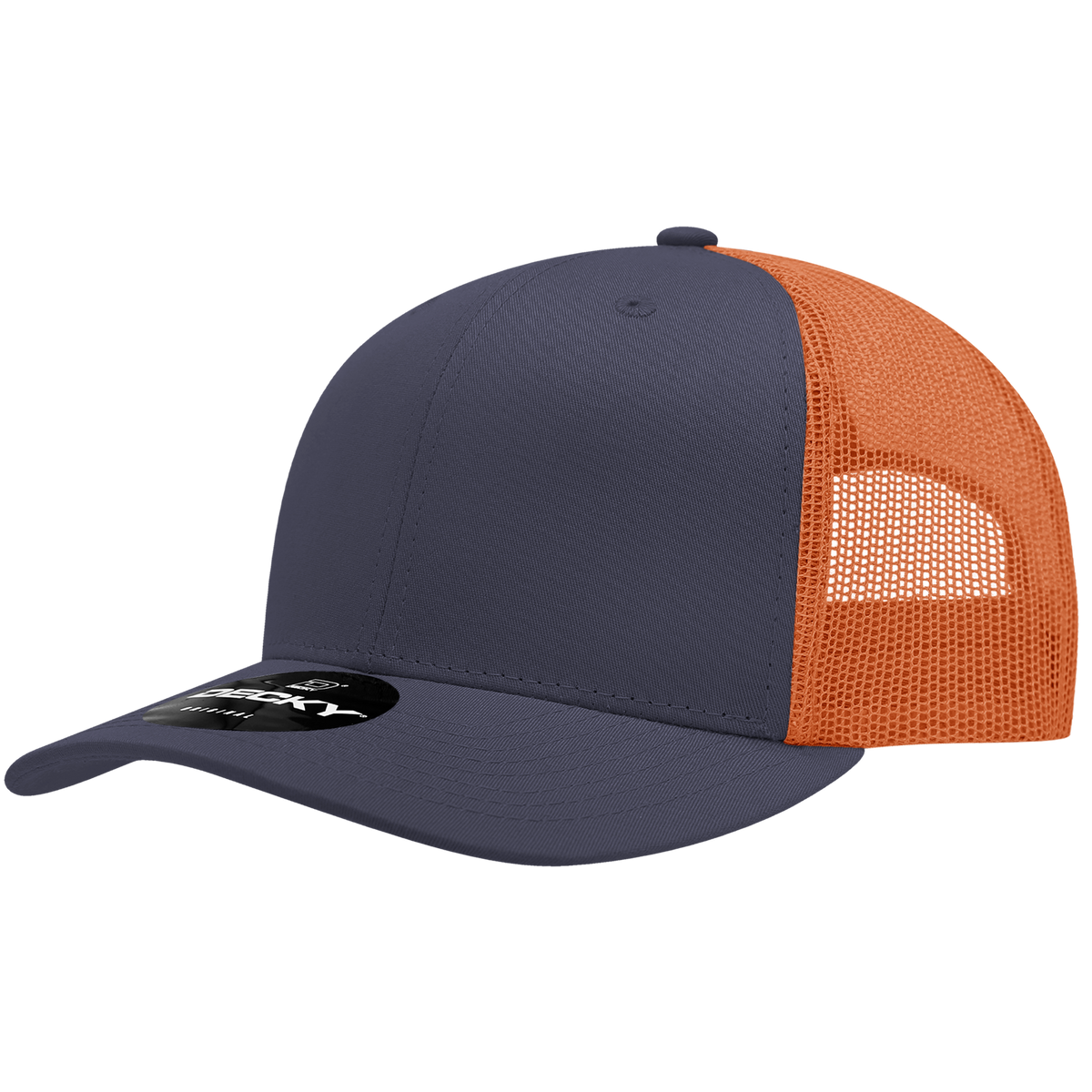 Decky 6021 6 Panel Mid Profile Classic Trucker - NVY/ORN