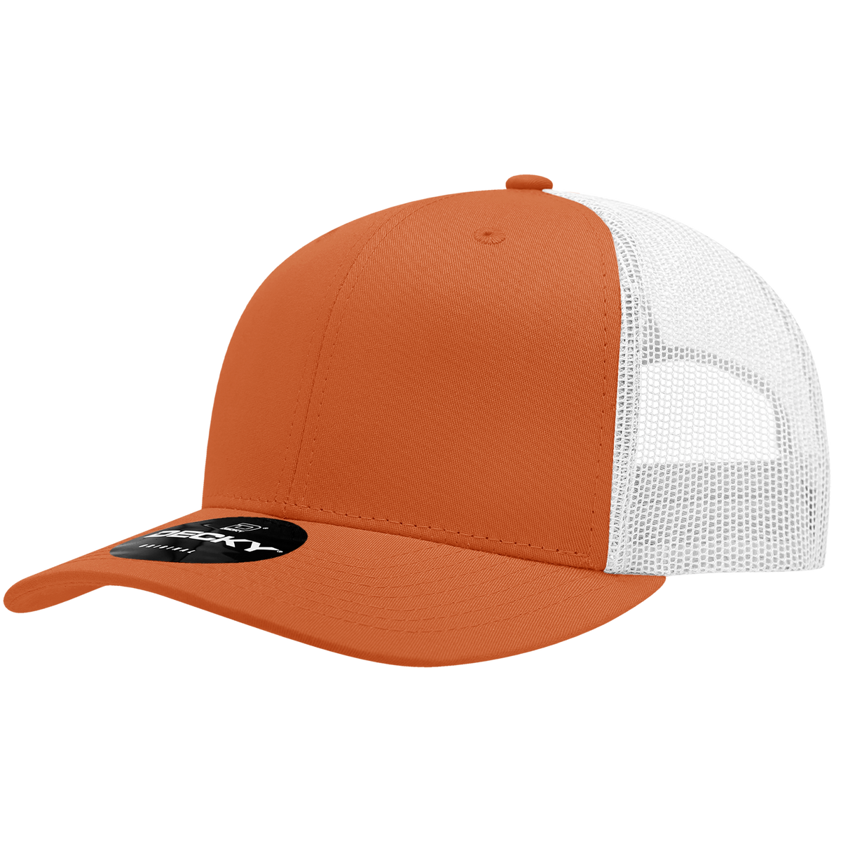 Decky 6021 6 Panel Mid Profile Classic Trucker - ORN/WHT