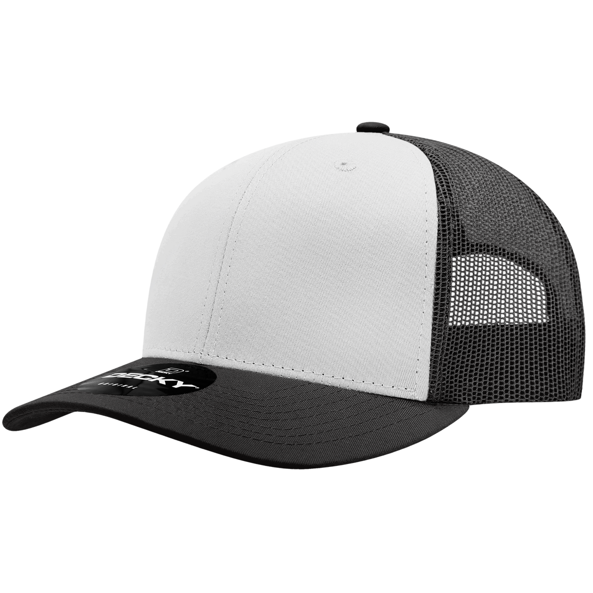Decky 6021 6 Panel Mid Profile Classic Trucker - BLK/WHT/BLK