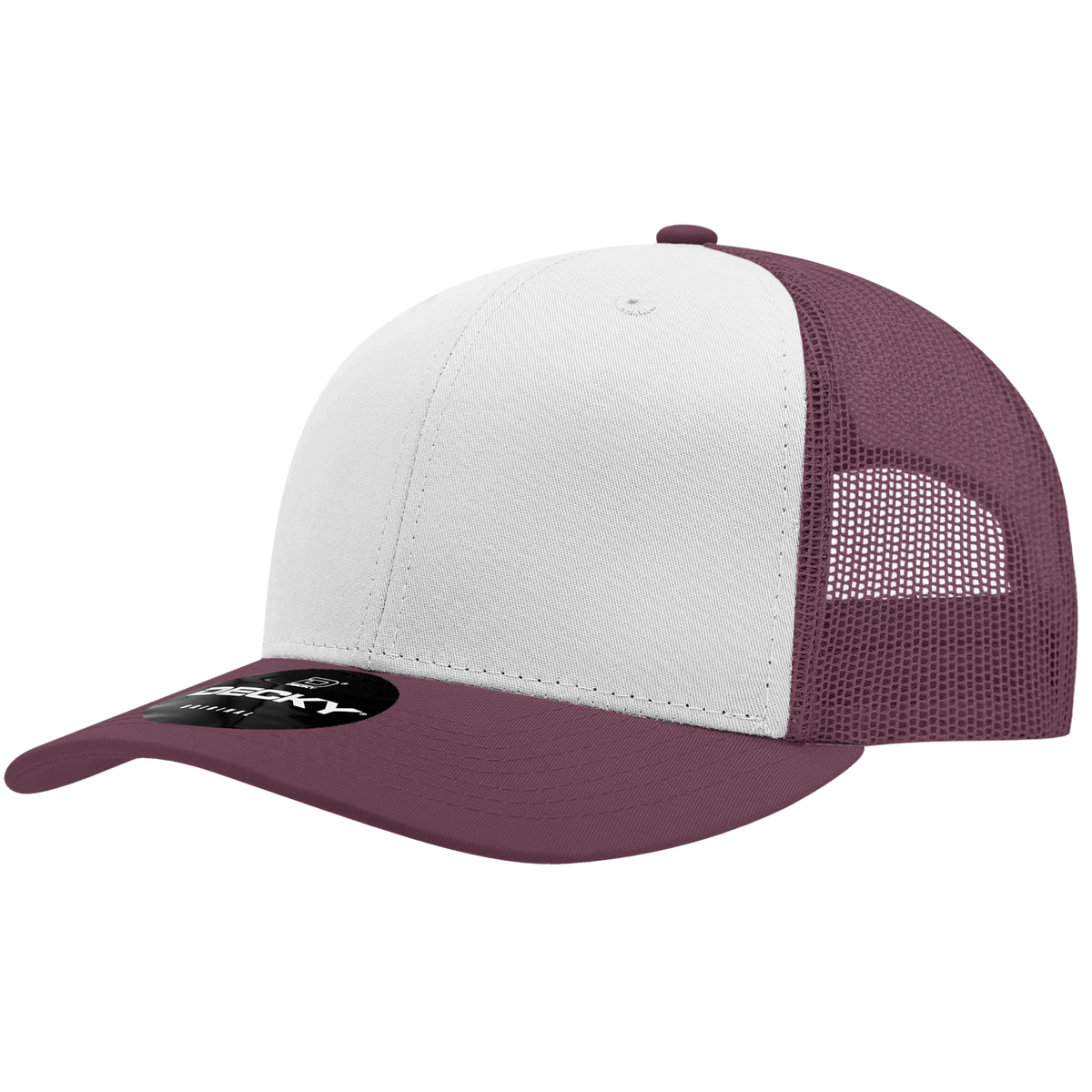 Decky 6021 6 Panel Mid Profile Classic Trucker - MAR/WHT/MAR