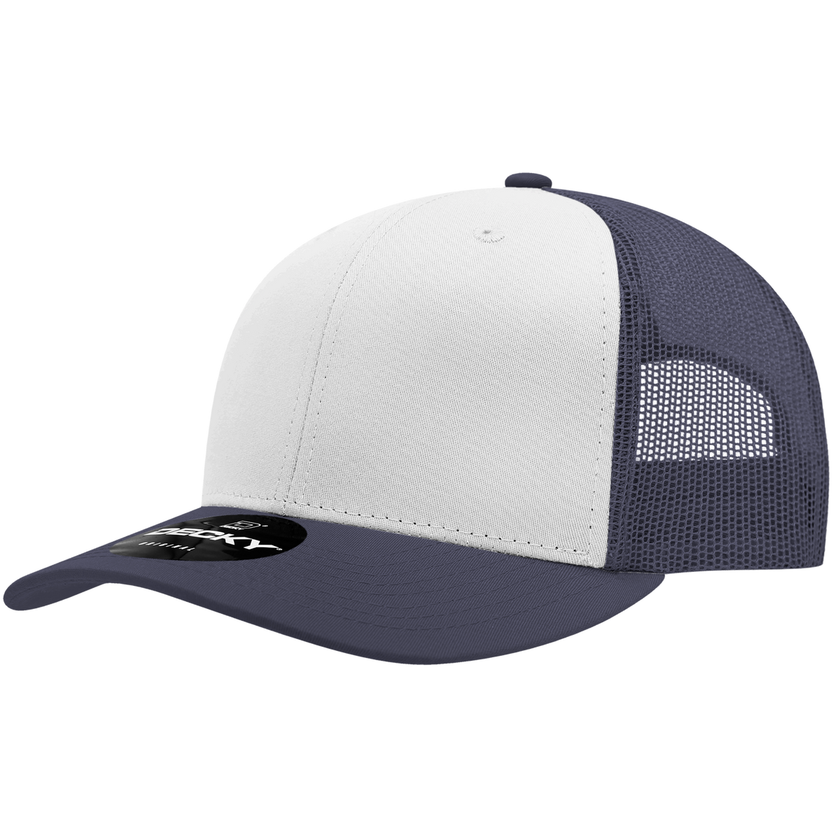Decky 6021 6 Panel Mid Profile Classic Trucker - NVY/WHT/NVY