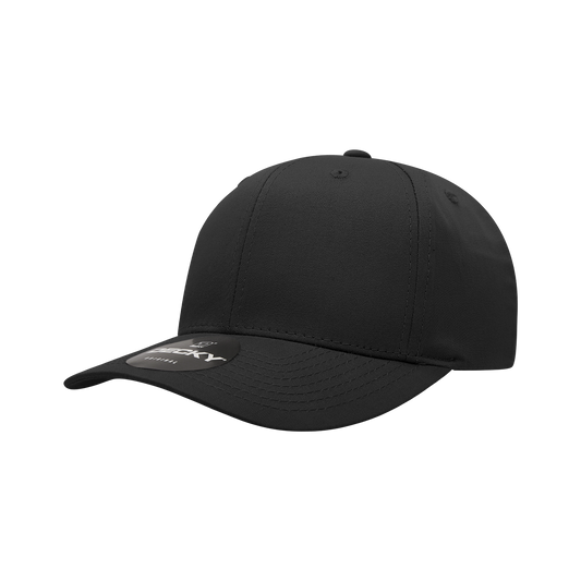 Decky 6022 6 Panel Mid Profile Structured Cotton Snapback - Black