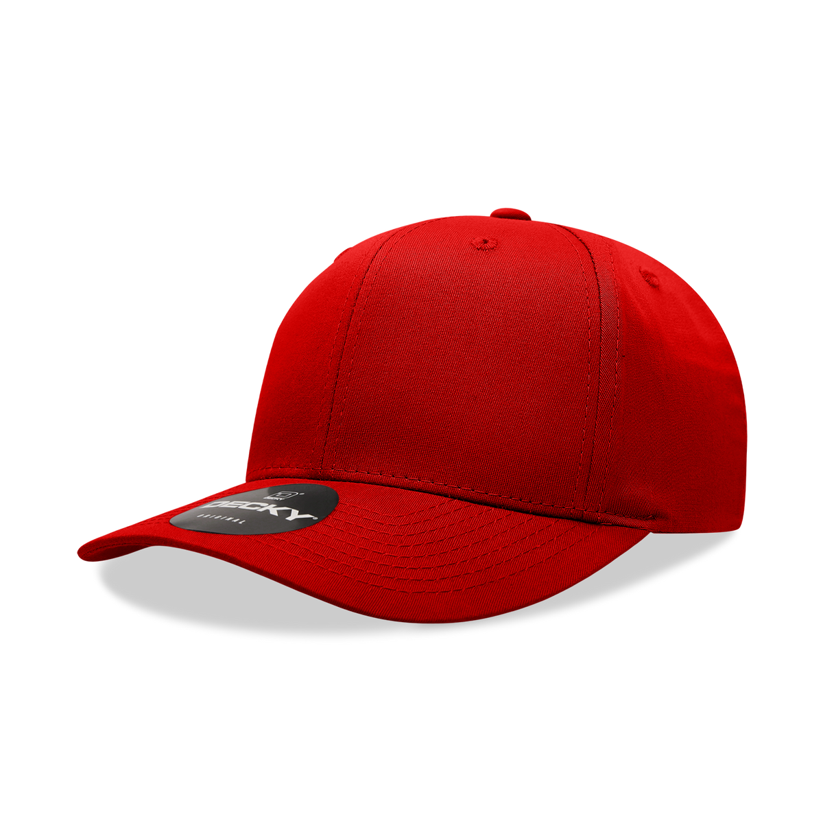 Decky 6022 6 Panel Mid Profile Structured Cotton Snapback - Cardinal