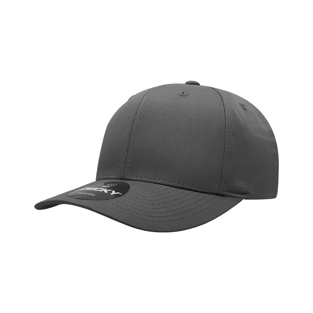 Decky 6022 6 Panel Mid Profile Structured Cotton Snapback - Charcoal