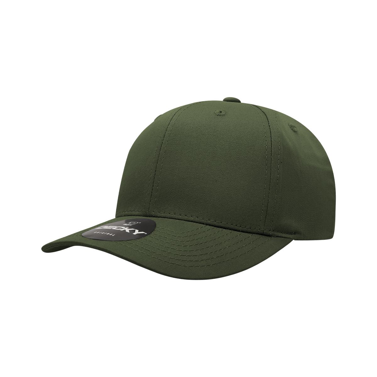 Decky 6022 6 Panel Mid Profile Structured Cotton Snapback - Olive