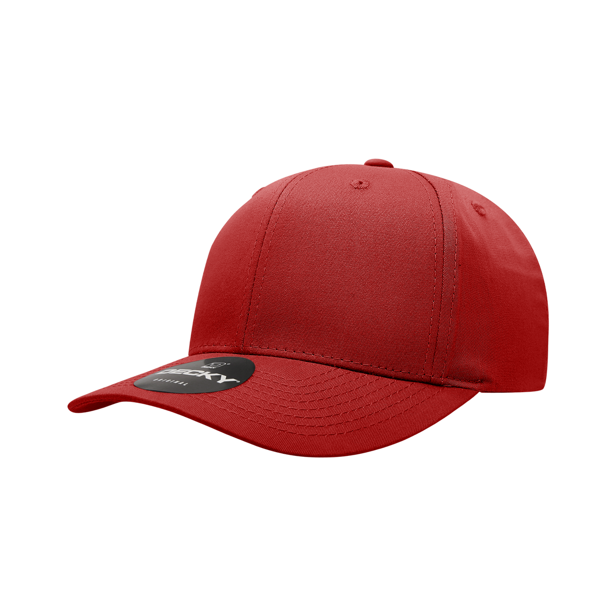 Decky 6022 6 Panel Mid Profile Structured Cotton Snapback - Red