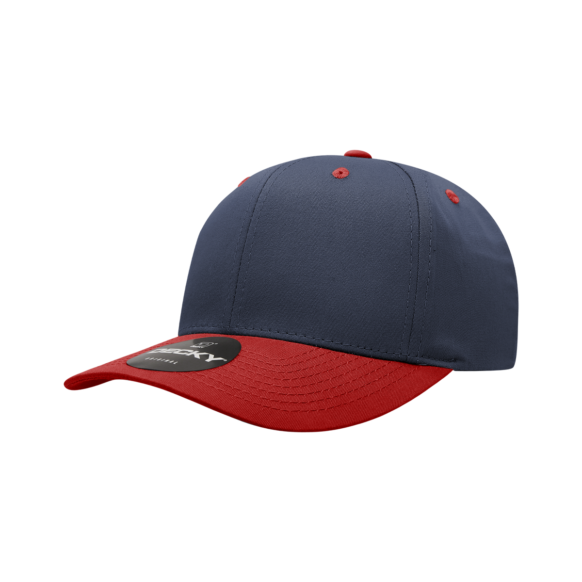 Decky 6022 6 Panel Mid Profile Structured Cotton Snapback - Navy/Gold