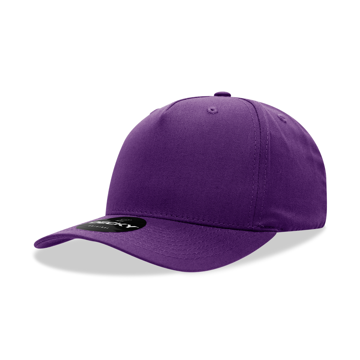 Decky 6024 5 Panel Mid Profile Structured Cotton Blend Cap - Purple