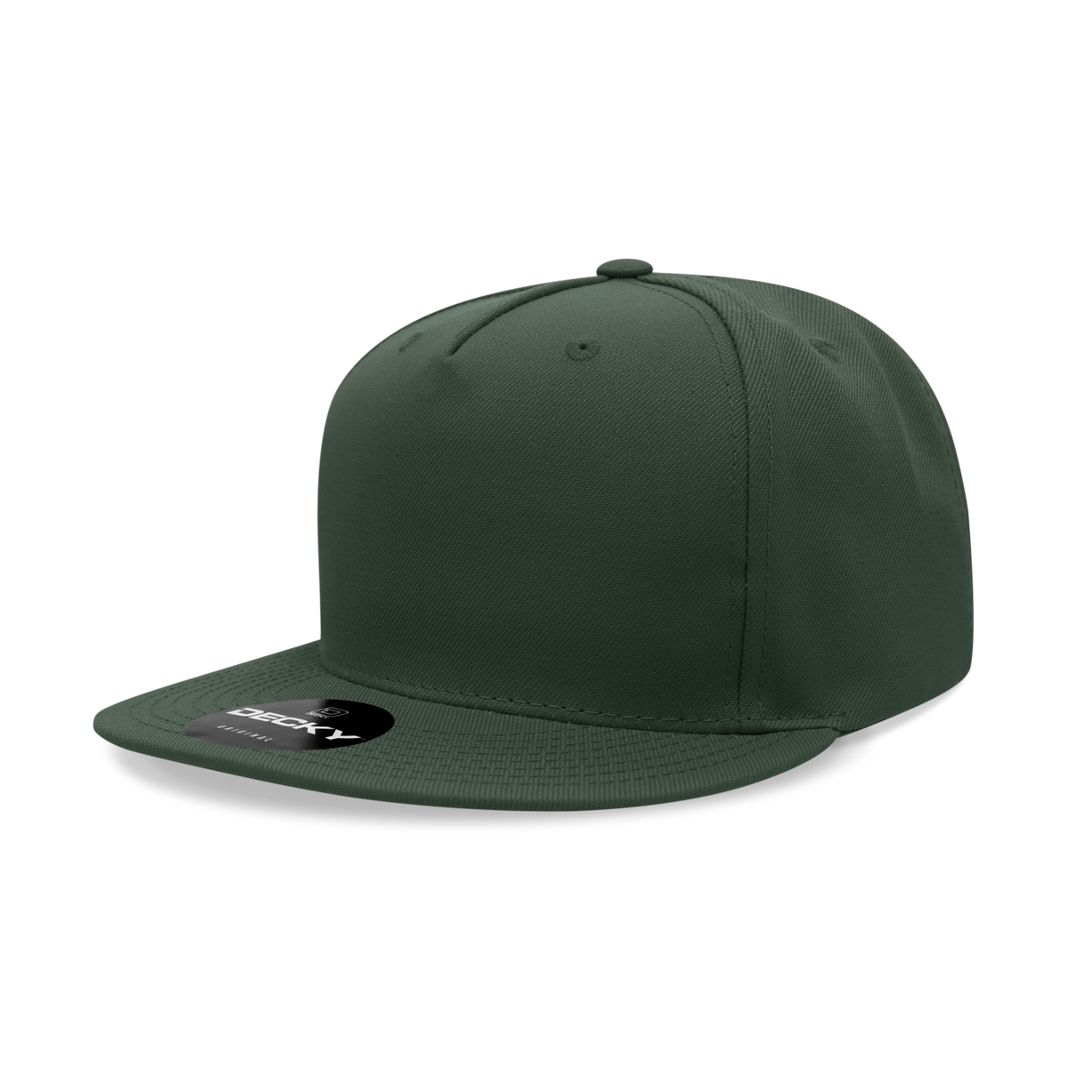 Decky 6029 5 Panel High Profile Polyester Flat Bill Snapback - Olive