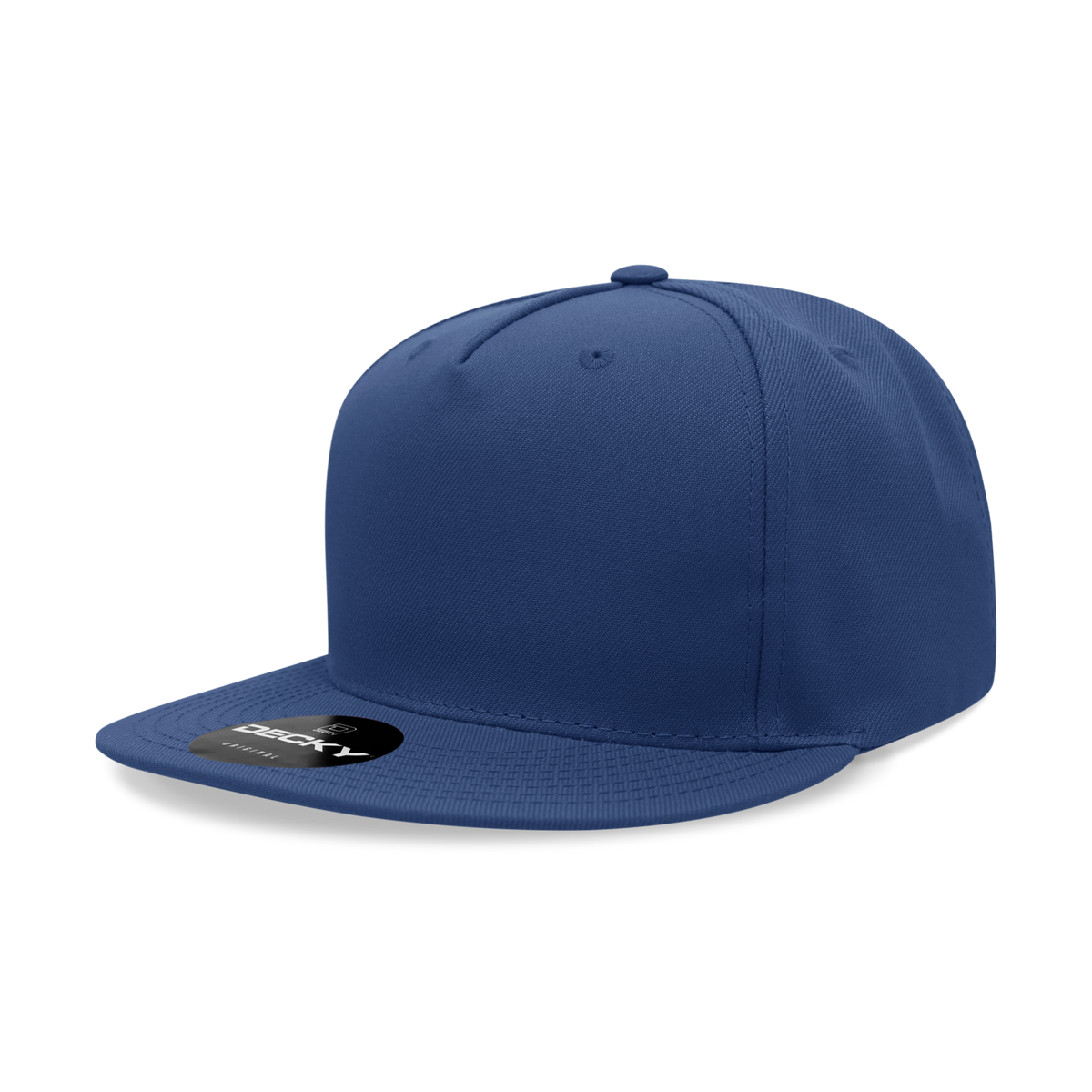 Decky 6029 5 Panel High Profile Polyester Flat Bill Snapback - Royal