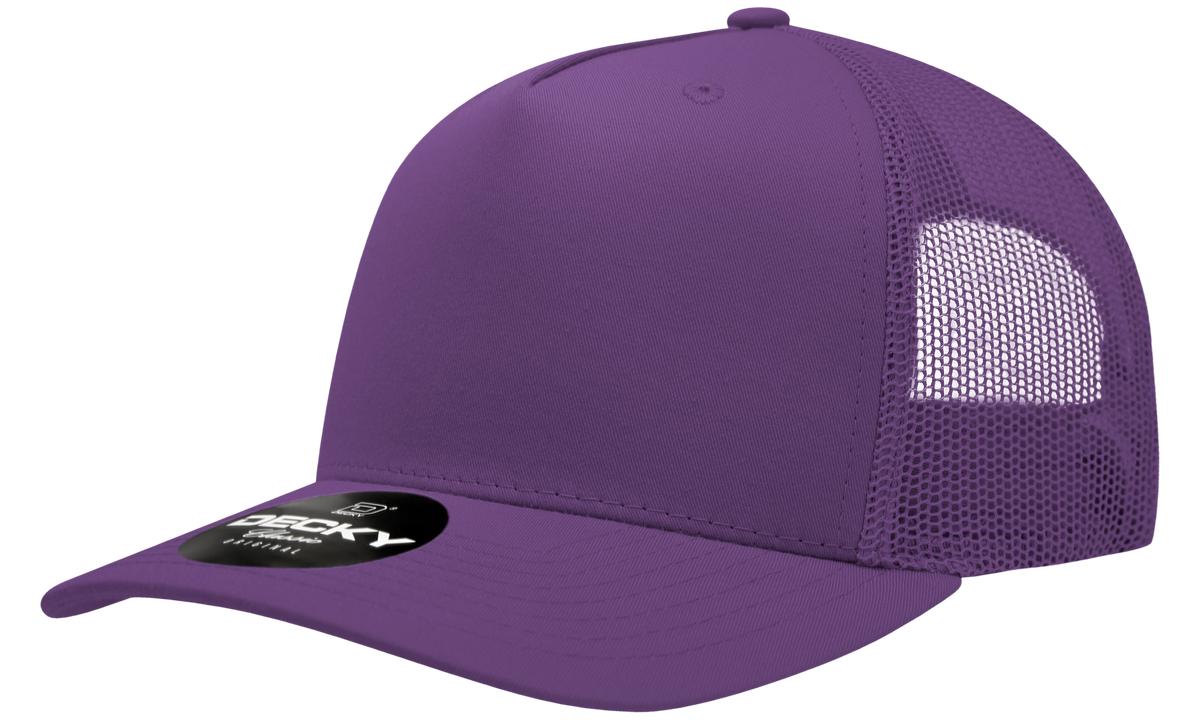 Decky 6030 5 Panel Mid Profile Structured Cotton Blend Trucker - Purple