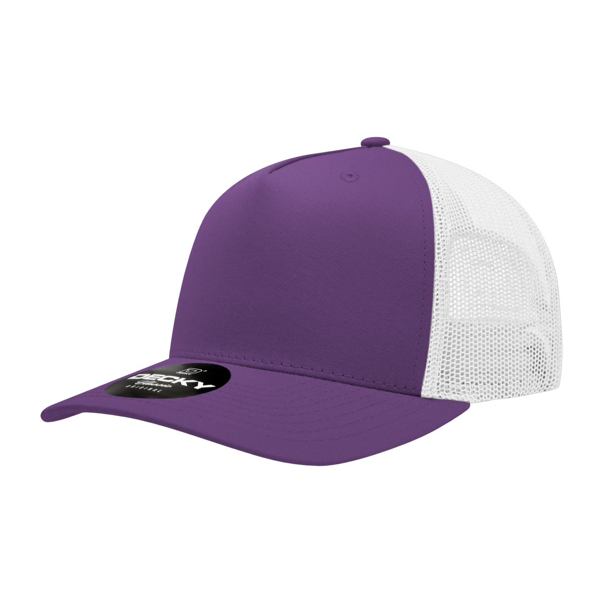 Decky 6030 5 Panel Mid Profile Structured Cotton Blend Trucker - Purple/White