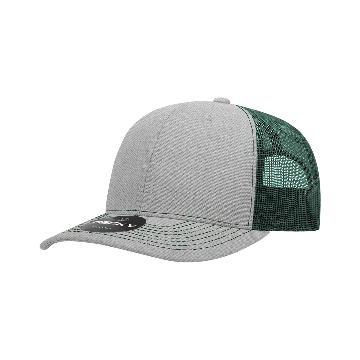 Decky 6031 6 Panel Mid Profile Structured Contra-Stitch Trucker - Hgy/For