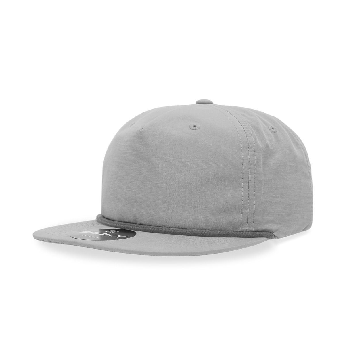 Decky 6032 5 Panel Half Dome Profile Relaxed Cotton Blend Rope Hat - Grey/Charcoal