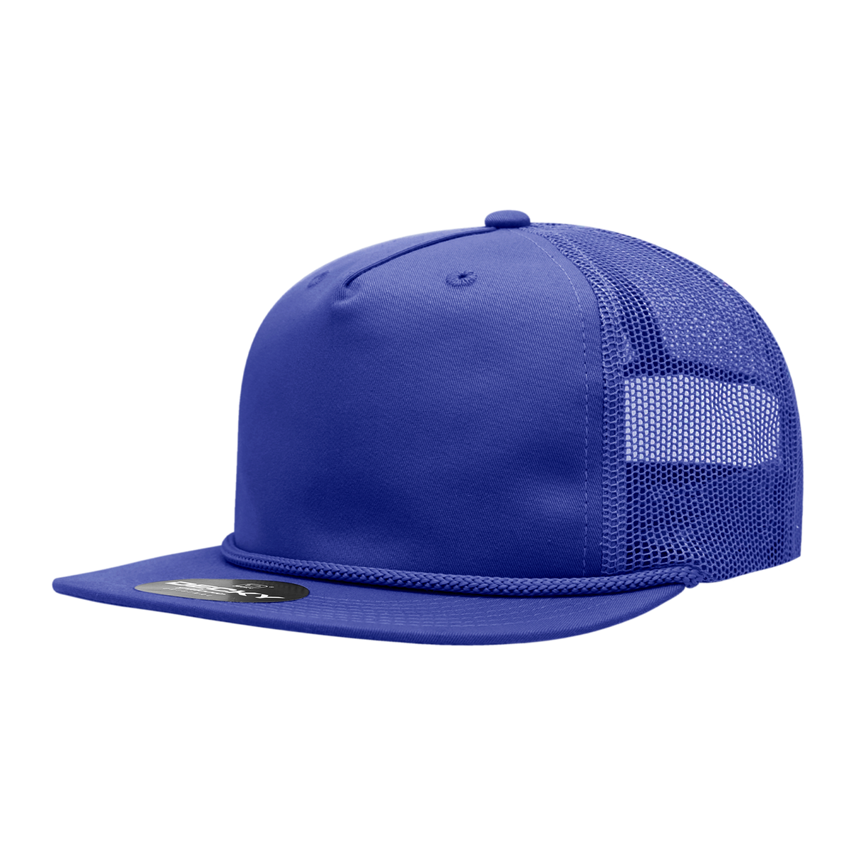 Decky 6041 5 Panel Half Dome Profile Relaxed Cotton Blend Trucker w/Rope - Royal