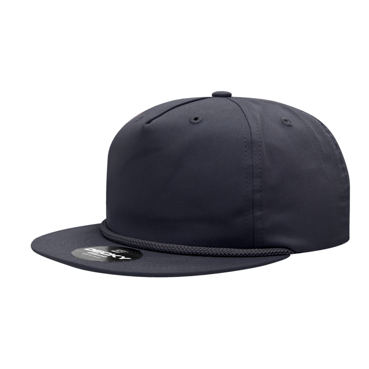 Decky 6042 5 Panel Half Dome Profile Relaxed Cotton Blend Rope Hat - Navy
