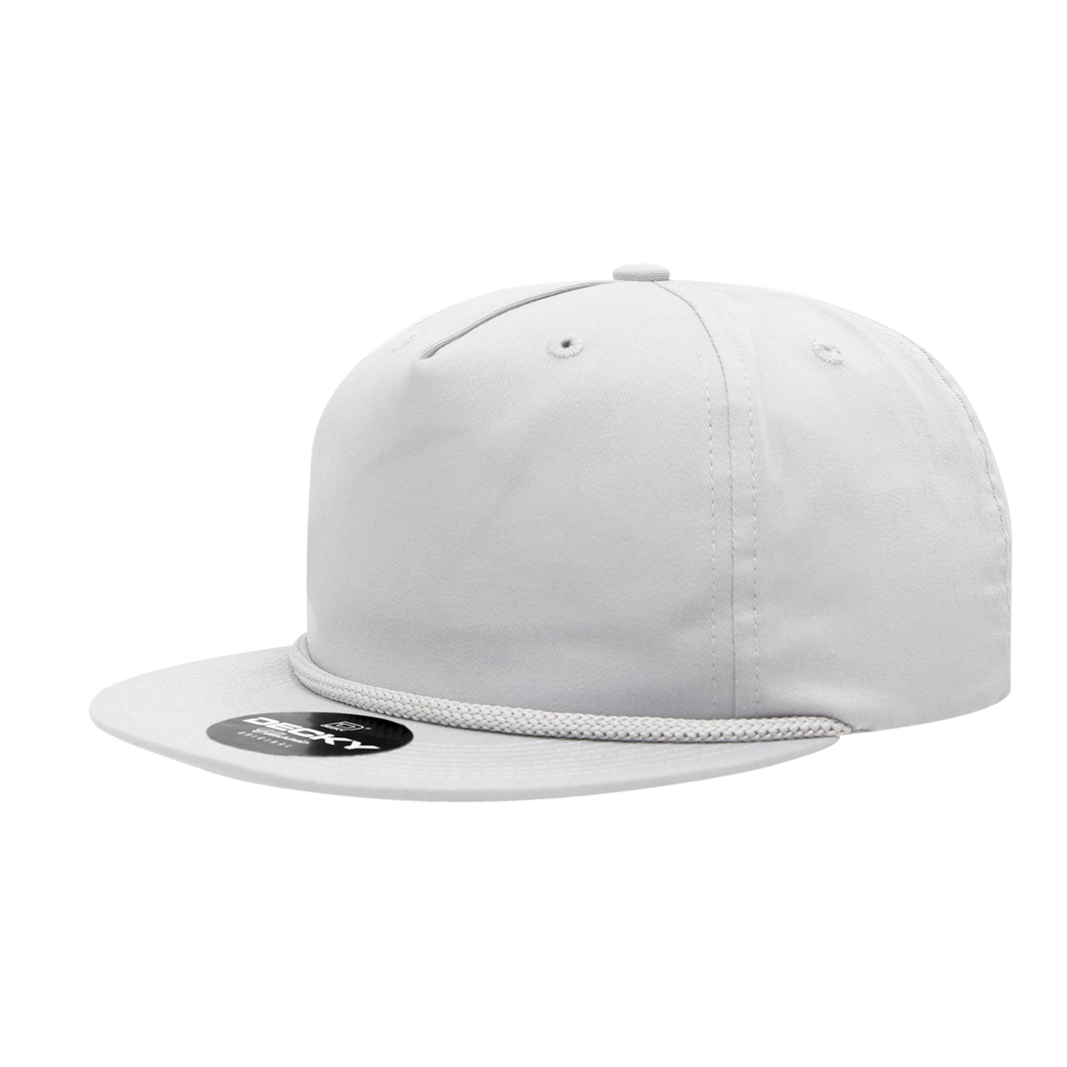 Decky 6042 5 Panel Half Dome Profile Relaxed Cotton Blend Rope Hat - White