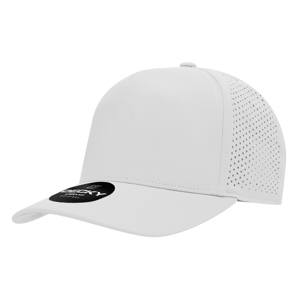 Decky 6045 5 Panel High Profile Structured Perforated Performance Cap - White