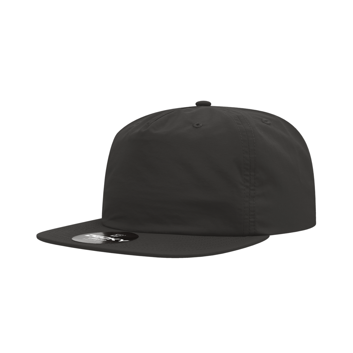 Decky 6050 5 Panel Half Dome Profile Relaxed Nylon Surf Hat - Charcoal