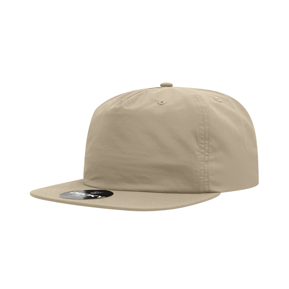 Decky 6050 5 Panel Half Dome Profile Relaxed Nylon Surf Hat - Khaki