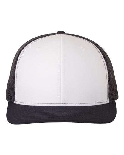 Richardson 112 Snapback Trucker Cap - White/ Navy
