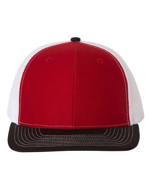 Richardson 112 Snapback Trucker Cap - Red/ White/ Black