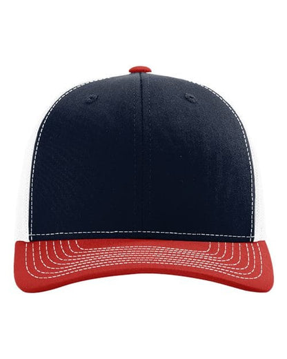 Richardson 112 Snapback Trucker Cap - Navy/ White/ Red