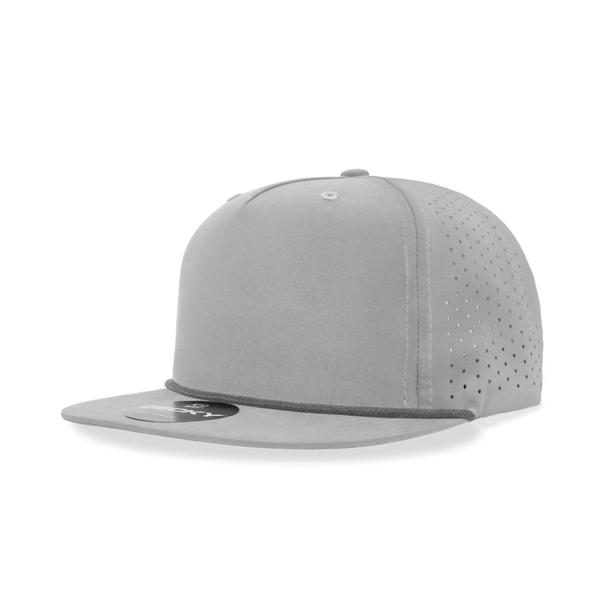 Decky 6226 5 Panel Half Dome Profile Relaxed Perforated Performance Rope Hat - Grey/Charcoal