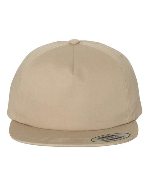YP Classics Lightly-Structured Five-Panel Snapback Cap - Khaki