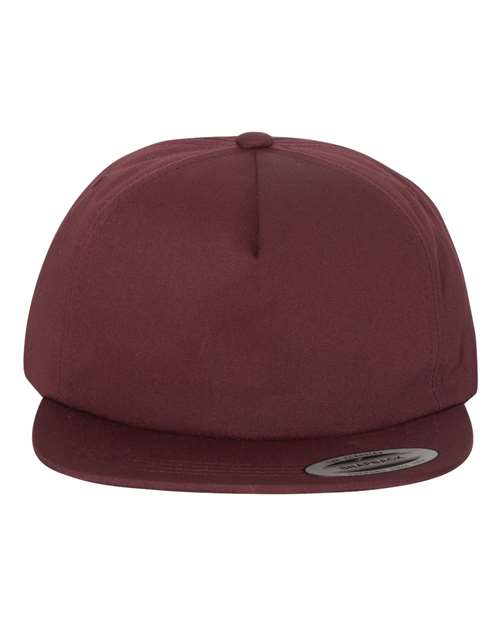 YP Classics Lightly-Structured Five-Panel Snapback Cap - Maroon