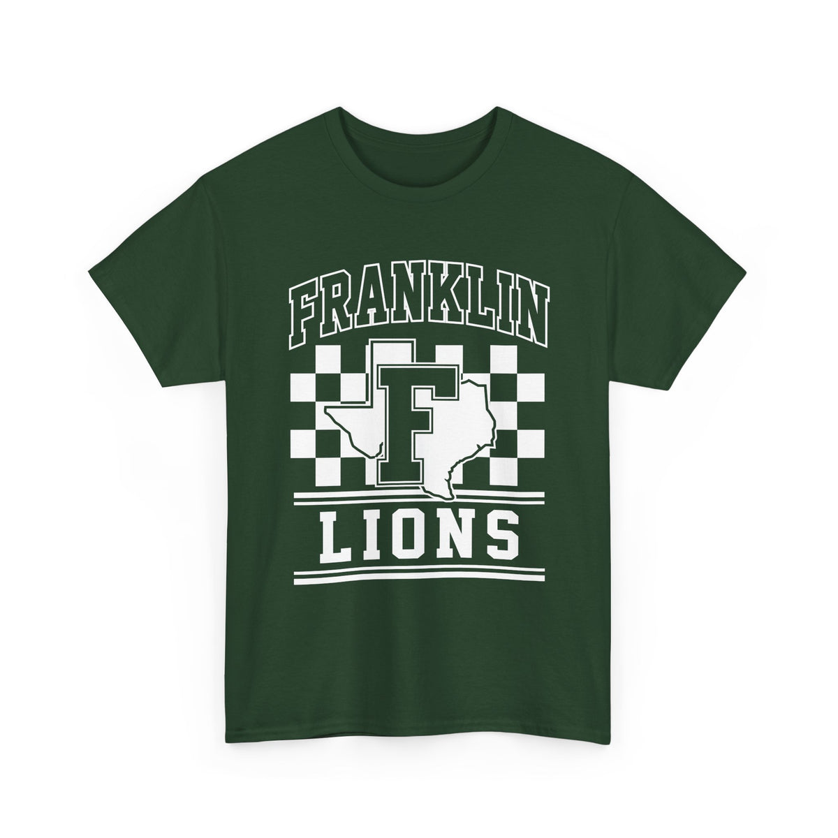 Adult Franklin Lions Graphic Tee — School Spirit Shirt - Forest Green