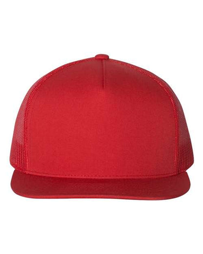 YP Classics Classic Five-Panel Trucker Cap - Red