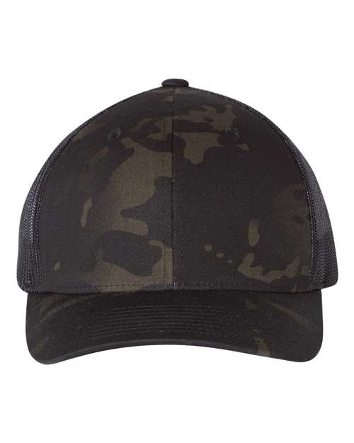 YP Classics Retro Trucker Cap - Multicam Black/ Black