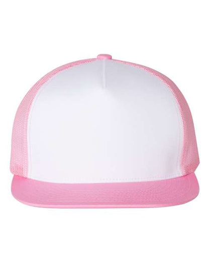 YP Classics Classic Five-Panel Trucker Cap - Pink/ White/ Pink