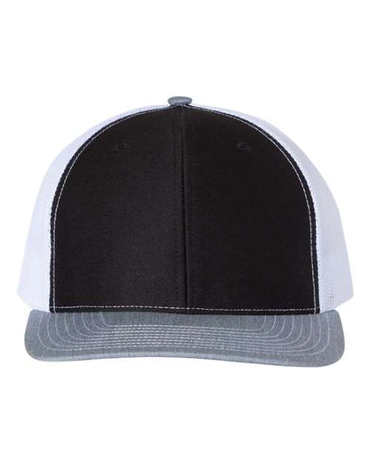 Snapback Trucker Cap - Black/ White/ Heather Grey