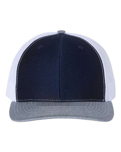 Snapback Trucker Cap - Navy/ White/ Heather Grey