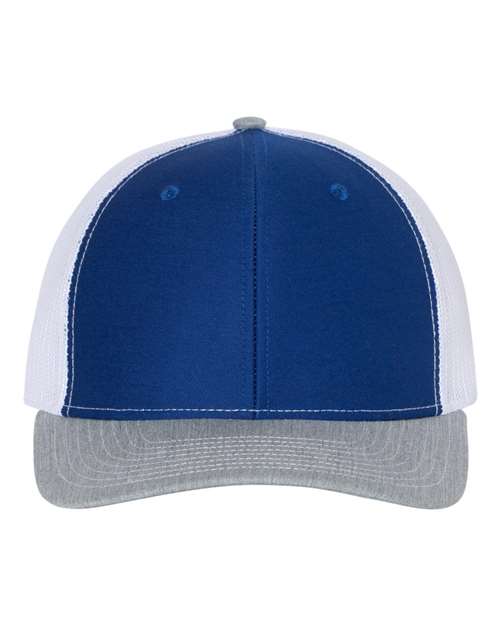 Richardson 112 Snapback Trucker Cap - Royal/ White/ Heather Grey