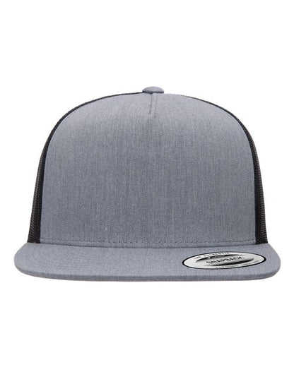 YP Classics Classic Five-Panel Trucker Cap - Heather/ Black