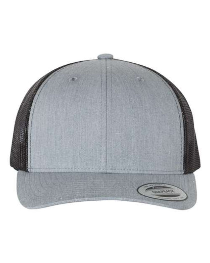 YP Classics Retro Trucker Cap - Heather Grey/ Black