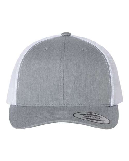 YP Classics Retro Trucker Cap - Heather Grey/ White