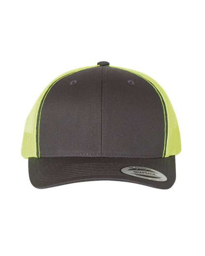YP Classics Retro Trucker Cap - Charcoal/ Neon Green