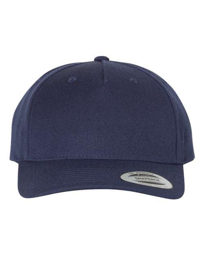 YP Classics Premium Five-Panel Curved Bill Snapback Cap - Navy