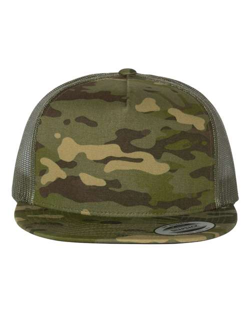 YP Classics Classic Five-Panel Trucker Cap - Multicam Tropic/ Green