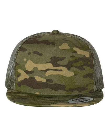 YP Classics Classic Five-Panel Trucker Cap - Multicam Tropic/ Green