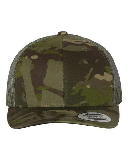 YP Classics Retro Trucker Cap - Multicam Tropic/ Green
