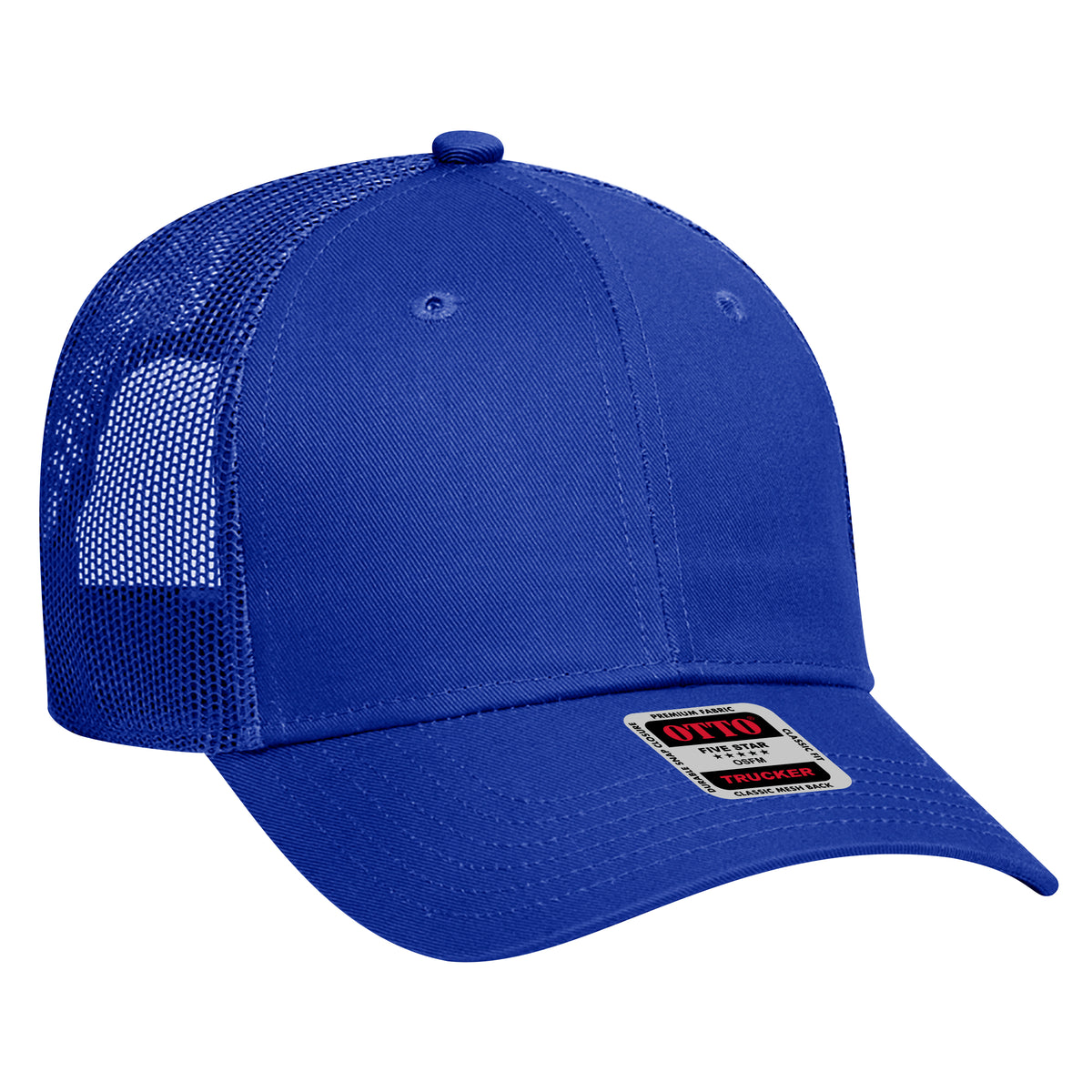 Otto Cap 83-473 6 Panel Low Profile Mesh Back Trucker Hat - Royal